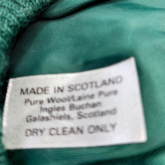 VTG Scottish Tam O'Shanter Beret Pom Pom Plaid 100% Wool Lined Made in Scotland - Picture 15 of 16